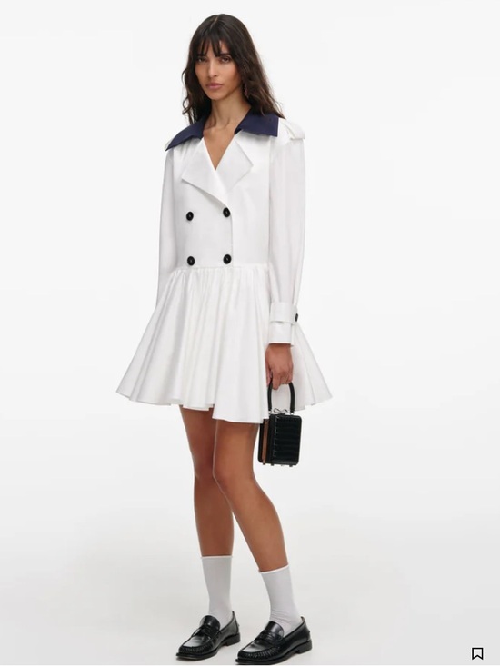 Self-Portrait Dresses & Skirts - Self-Portrait WHITE COTTON DOUBLE BREASTED MINI DRESS